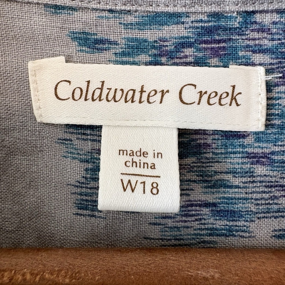 Coldwater Creek 100% linen unlined snap front‎ jacket - Picture 4 of 10